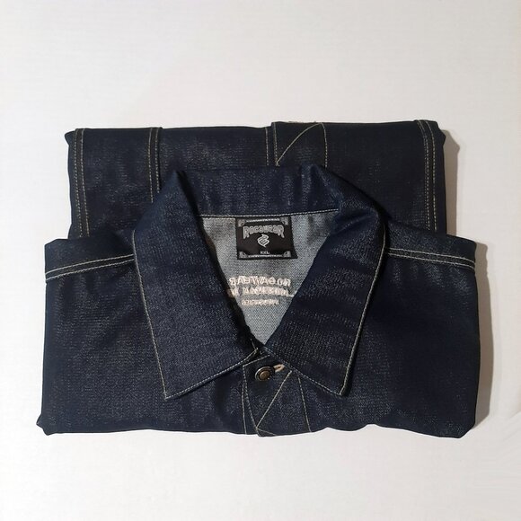 Rocawear Jacket XXL Dark Blue Denim Hip Hop Urban Streetwear vintage 2000 Y2K - Picture 7 of 7